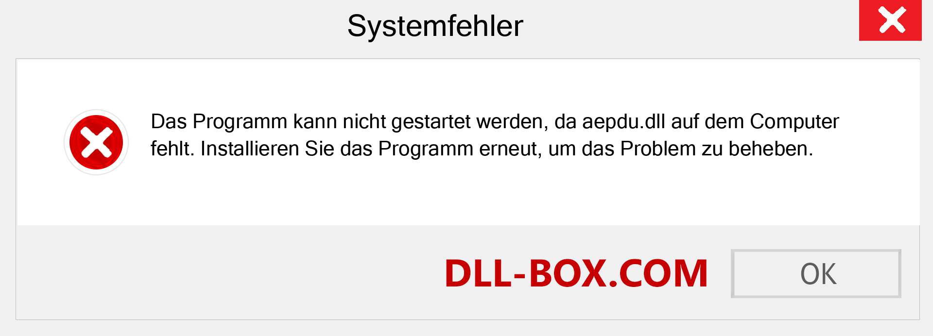 aepdu.dll-Datei fehlt?. Download für Windows 7, 8, 10 - Fix aepdu dll Missing Error unter Windows, Fotos, Bildern